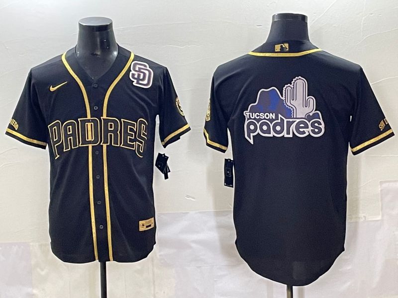 Men 2025 San Diego Padres Blank Black Throwback Nike MLB Jersey style 7151